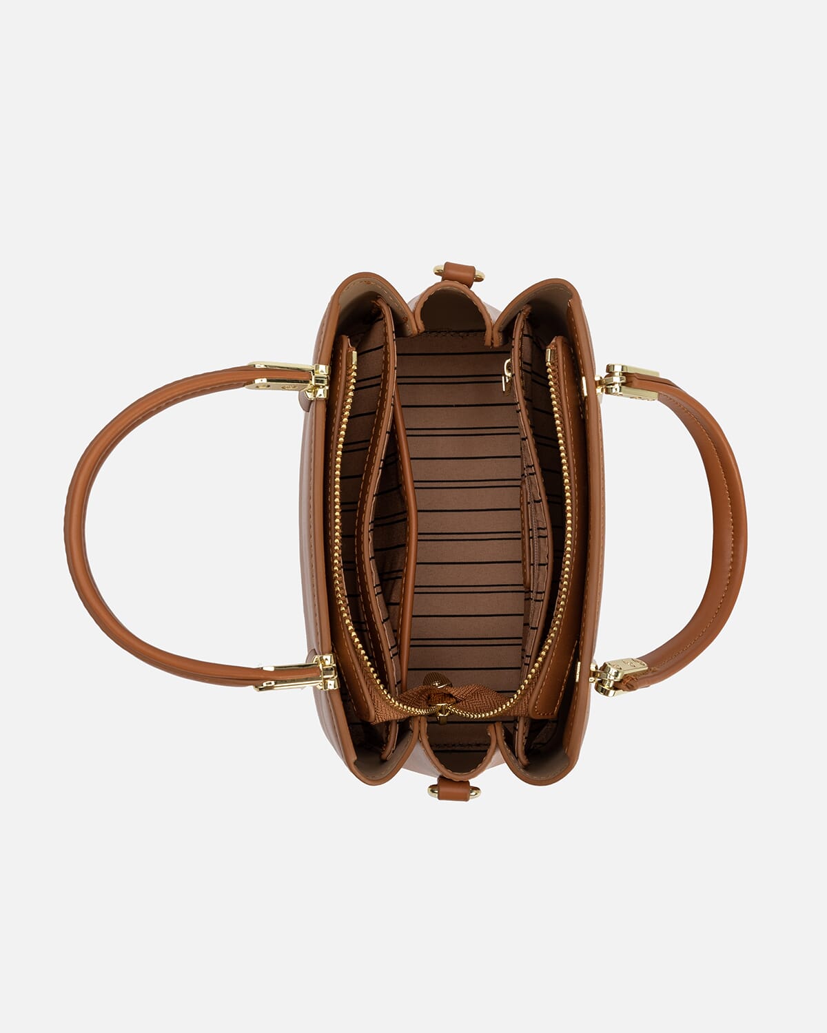 شنطة نسائية من الجلد باللون البني